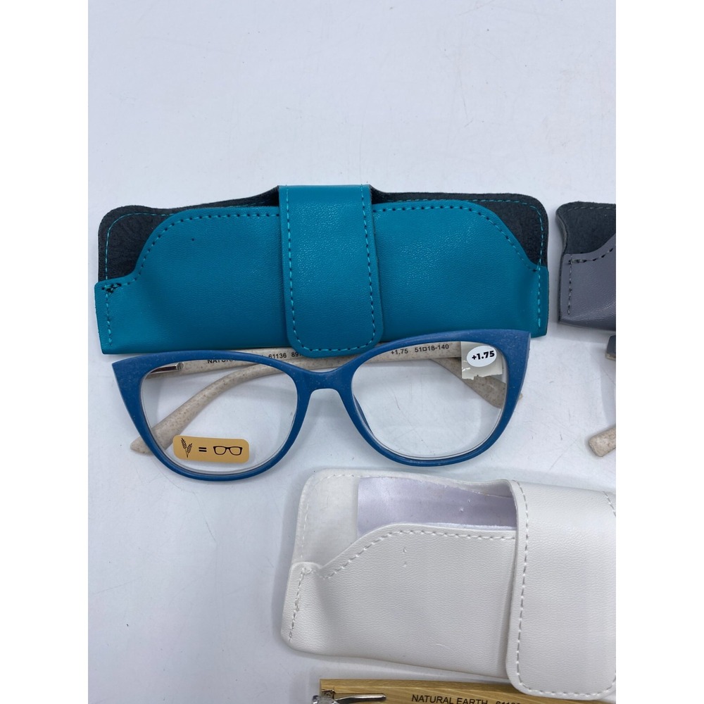 Natural Earth Reading Eyeglasses +1.50 (1 pair), +1.75 (2 pairs) w/Cases, New! - Picture 4 of 11